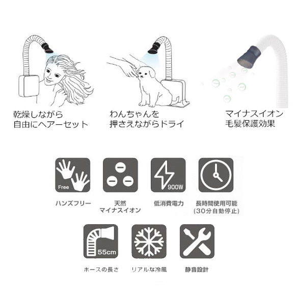 DUZ】ハンズフリードライヤー｜WANKOショップ 犬用グッズ、ドッグ